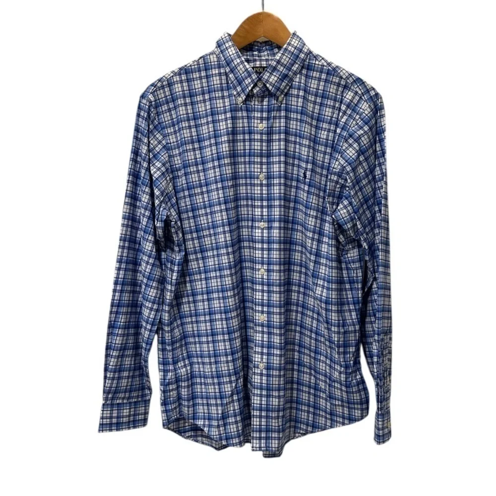 Polo Ralph Lauren Performance Stretch Classic Fit Plaid Oxford Long Sleeve